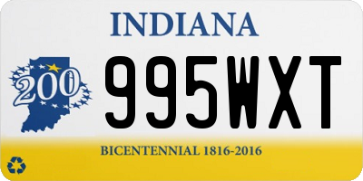 IN license plate 995WXT