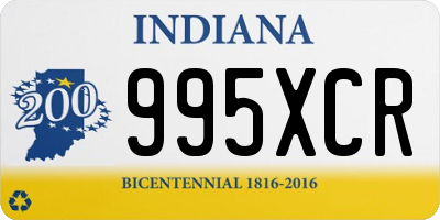 IN license plate 995XCR