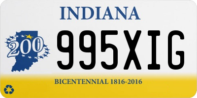 IN license plate 995XIG