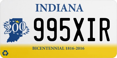 IN license plate 995XIR