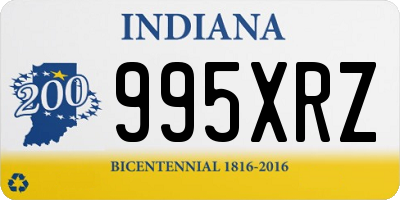 IN license plate 995XRZ