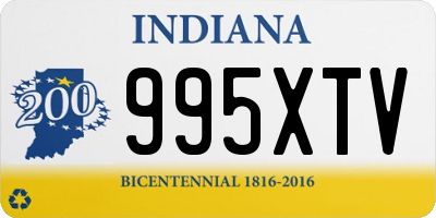 IN license plate 995XTV