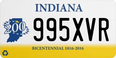 IN license plate 995XVR