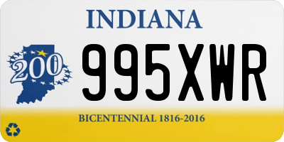 IN license plate 995XWR