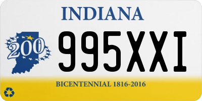 IN license plate 995XXI