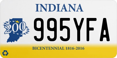 IN license plate 995YFA