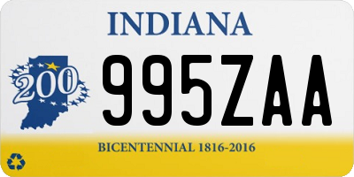 IN license plate 995ZAA