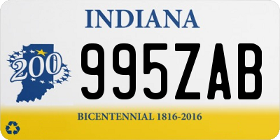 IN license plate 995ZAB