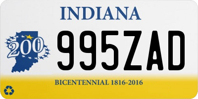 IN license plate 995ZAD