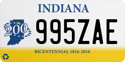 IN license plate 995ZAE