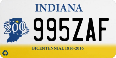 IN license plate 995ZAF