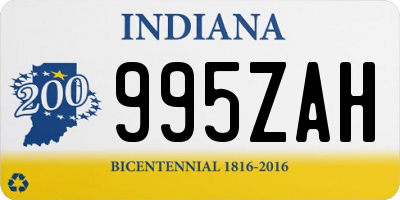 IN license plate 995ZAH