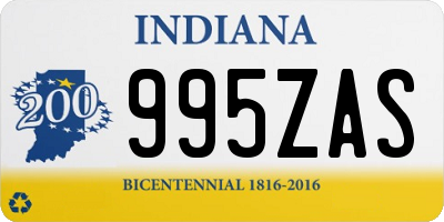 IN license plate 995ZAS