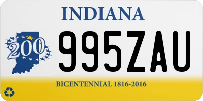 IN license plate 995ZAU