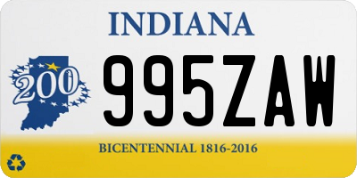 IN license plate 995ZAW