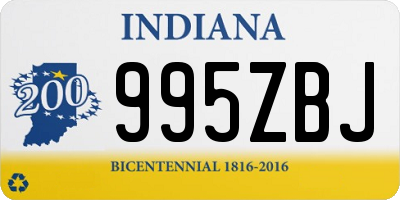 IN license plate 995ZBJ