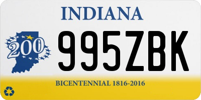 IN license plate 995ZBK