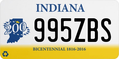 IN license plate 995ZBS