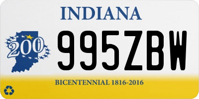 IN license plate 995ZBW