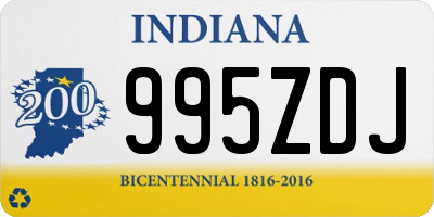 IN license plate 995ZDJ