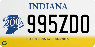 IN license plate 995ZDO