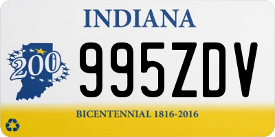 IN license plate 995ZDV