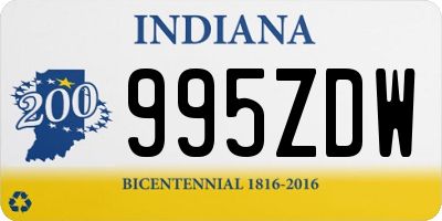 IN license plate 995ZDW