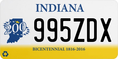 IN license plate 995ZDX