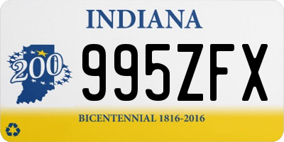 IN license plate 995ZFX