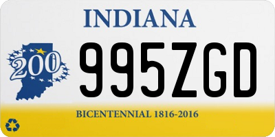 IN license plate 995ZGD