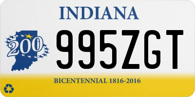 IN license plate 995ZGT