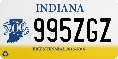 IN license plate 995ZGZ