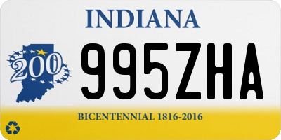 IN license plate 995ZHA