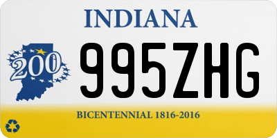 IN license plate 995ZHG