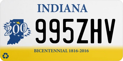 IN license plate 995ZHV