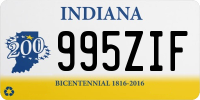 IN license plate 995ZIF