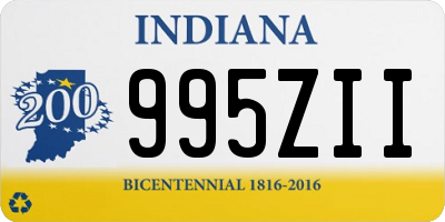 IN license plate 995ZII