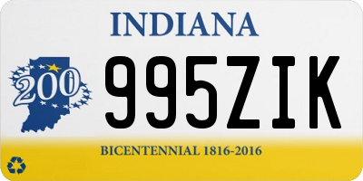 IN license plate 995ZIK