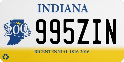 IN license plate 995ZIN