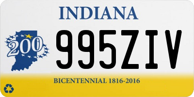 IN license plate 995ZIV