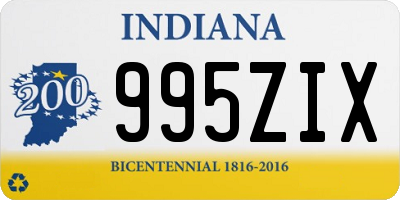 IN license plate 995ZIX