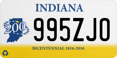 IN license plate 995ZJO