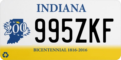 IN license plate 995ZKF