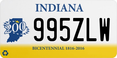 IN license plate 995ZLW