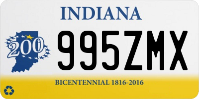 IN license plate 995ZMX