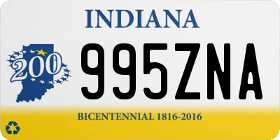 IN license plate 995ZNA