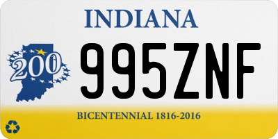 IN license plate 995ZNF