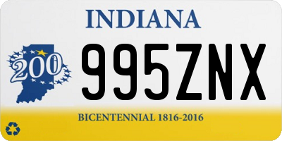 IN license plate 995ZNX