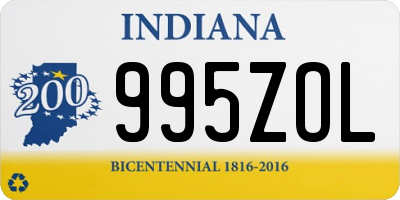 IN license plate 995ZOL