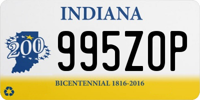 IN license plate 995ZOP